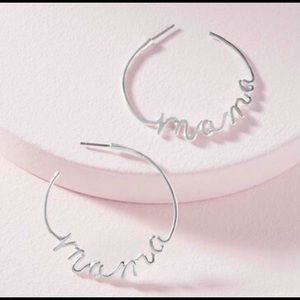 Stella & Dot mama hoops silver